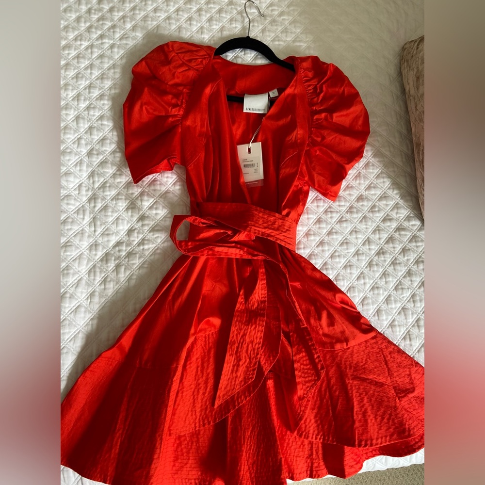 C/MEO Collective Wrap Dress Size 4/S Coral color